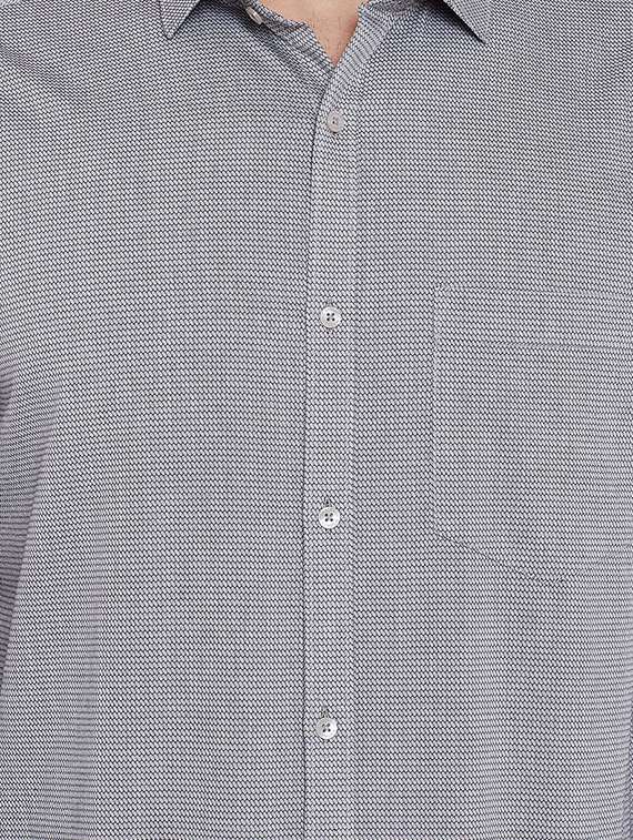 grey cotton formal shirt - 16229760 - Standard Image - 4