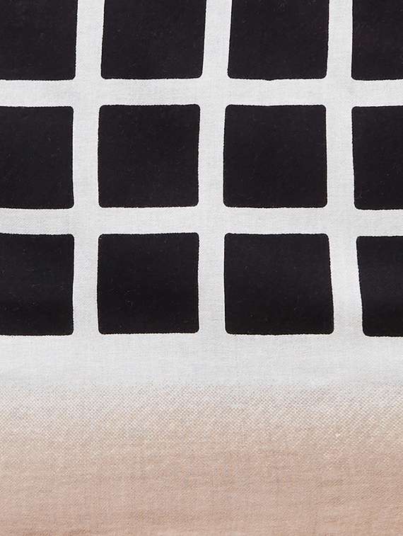 tasseled hem checkered stole - 16233394 -  Standard Image - 1