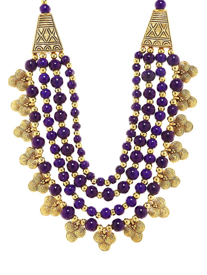 blue metal necklace - 16234732 - Standard Image - 1