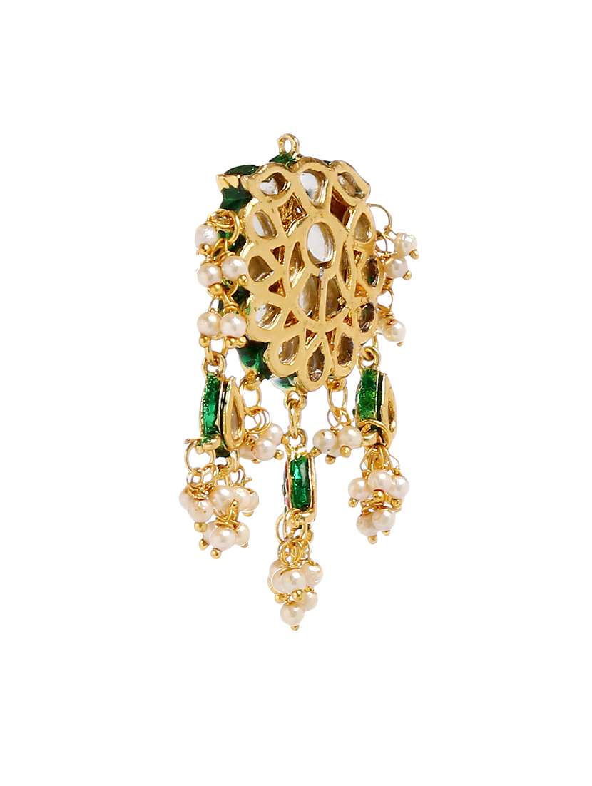 gold metal drop earring - 16235706 - Standard Image - 1