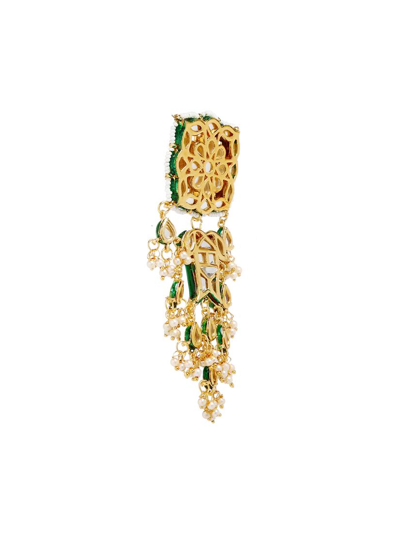 gold metal drop earring - 16235707 - Standard Image - 1