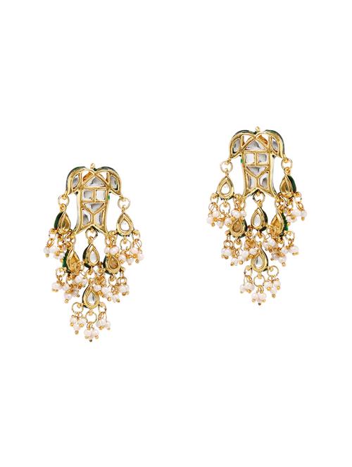 gold metal drop earring - 16235714 - Standard Image - 0