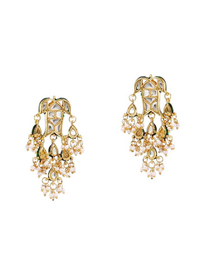gold metal drop earring - 16235714 - Zoom Image - 0