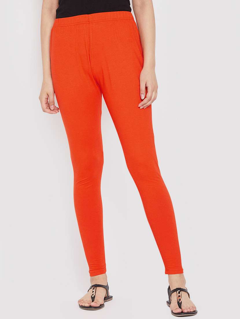 orange solid churidar