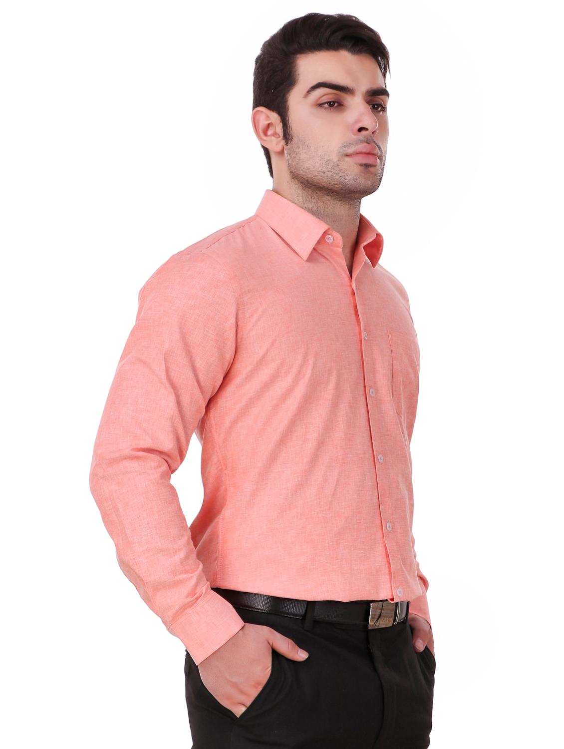 orange solid formal shirt - 16236494 - Standard Image - 1