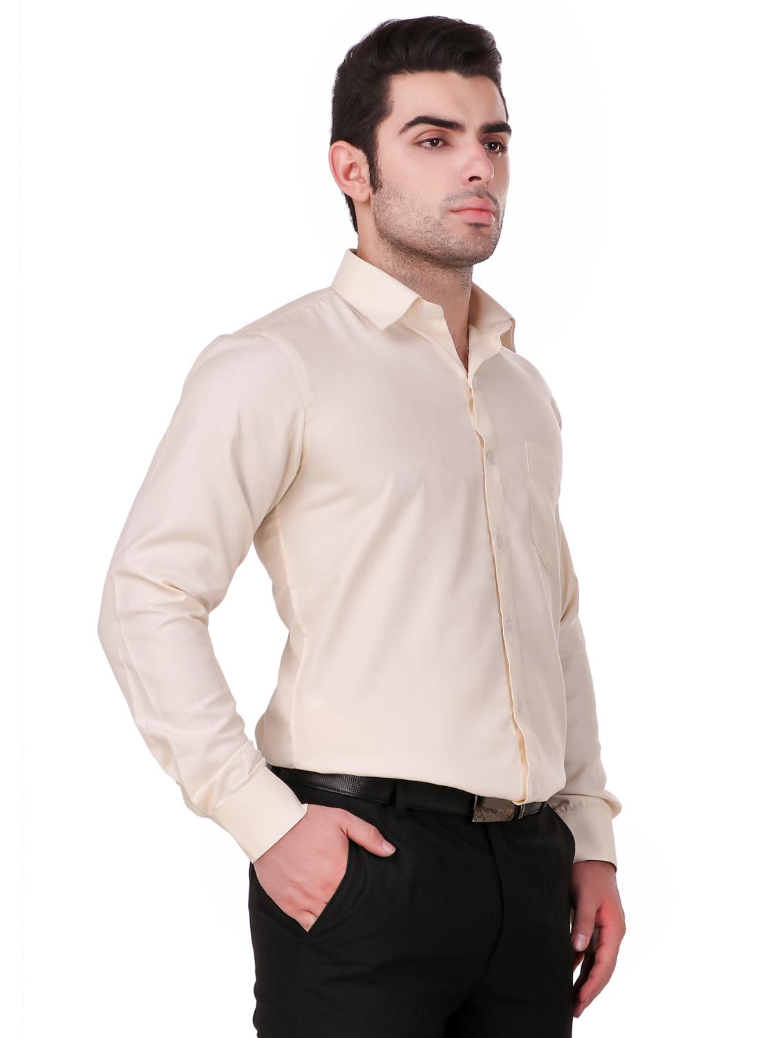 yellow solid formal shirt - 16236498 - Standard Image - 1