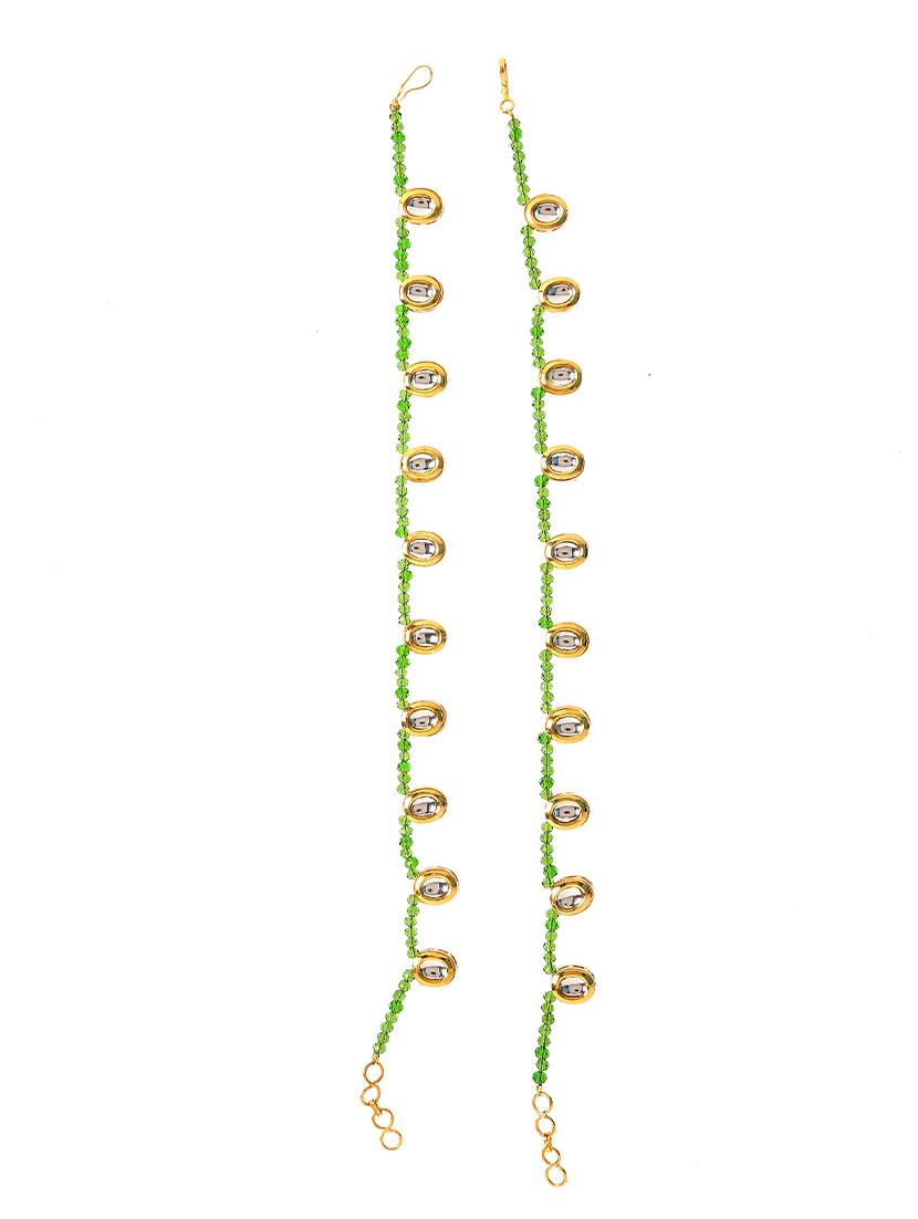 green metal anklet and payal - 16237828 - Standard Image - 1
