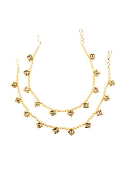 gold metal anklet and payal - 16237830 - Standard Image - 0