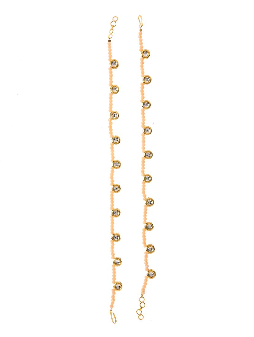 gold metal anklet and payal - 16237831 - Standard Image - 1