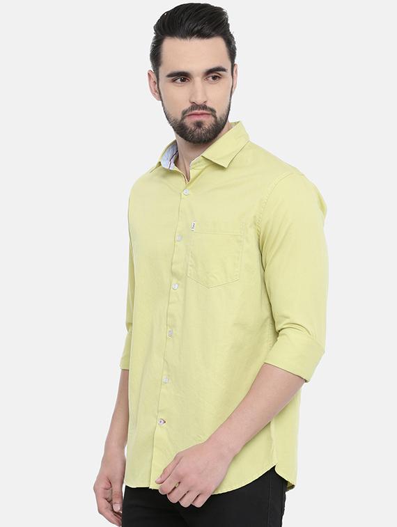 green solid casual shirt - 16238391 -  Standard Image - 1