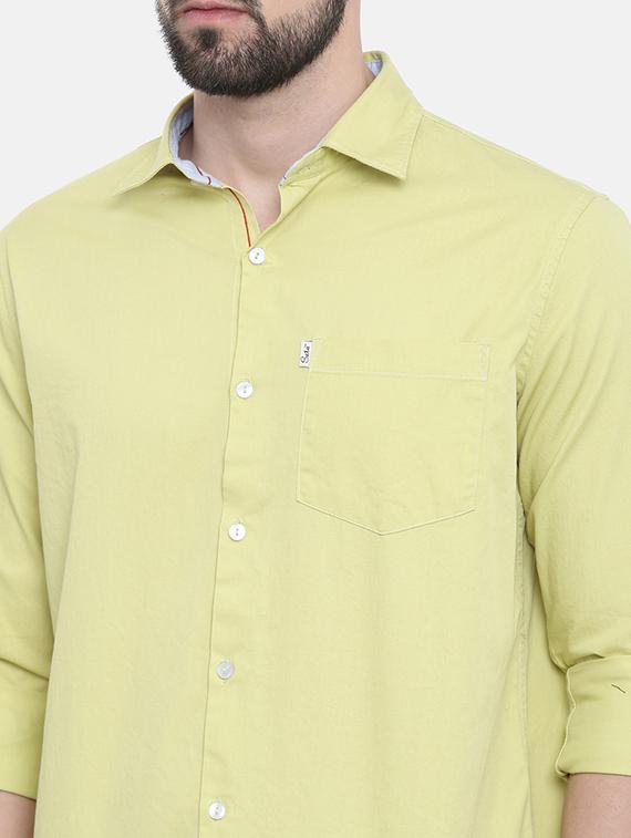 green solid casual shirt - 16238391 - Standard Image - 4