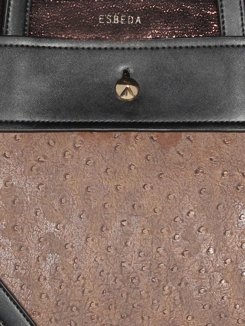 brown leatherette (pu) handbag - 16238442 - Standard Image - 4