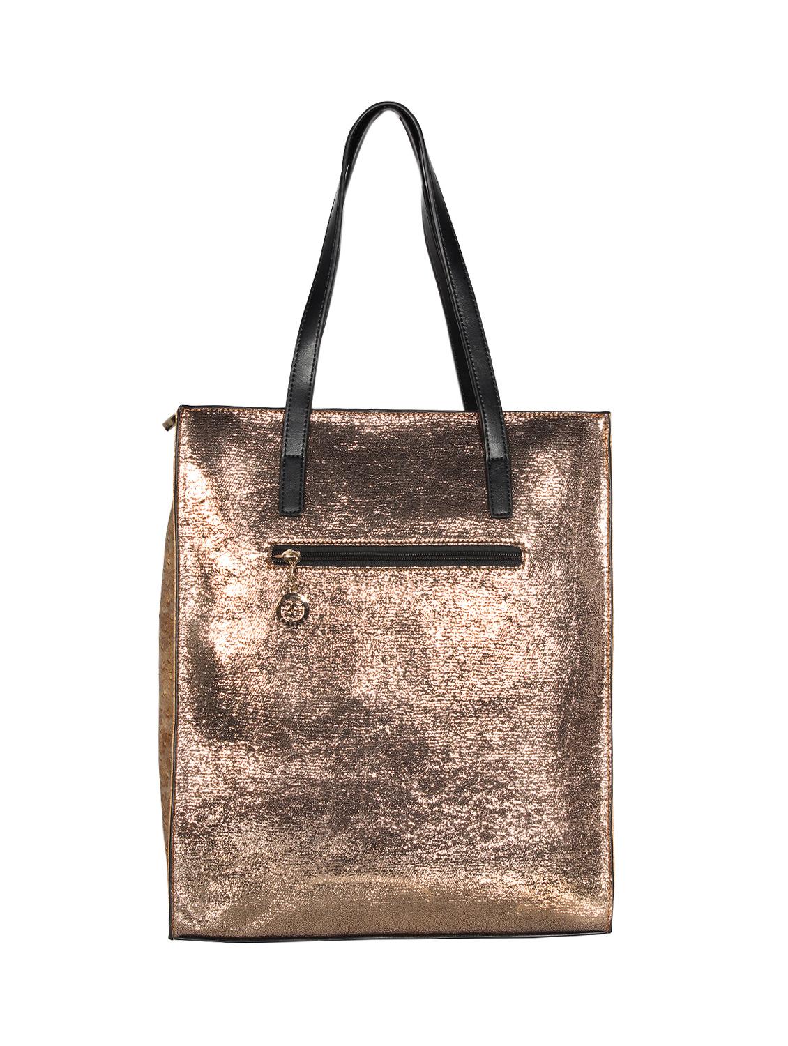 gold leatherette (pu) handbag - 16238444 -  Standard Image - 1