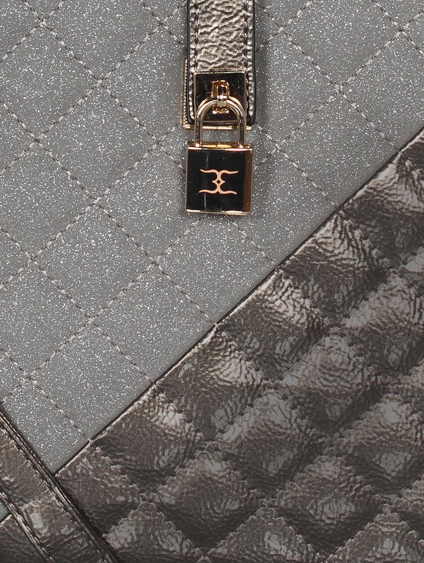 grey leatherette (pu) regular satchel - 16238490 - Standard Image - 4