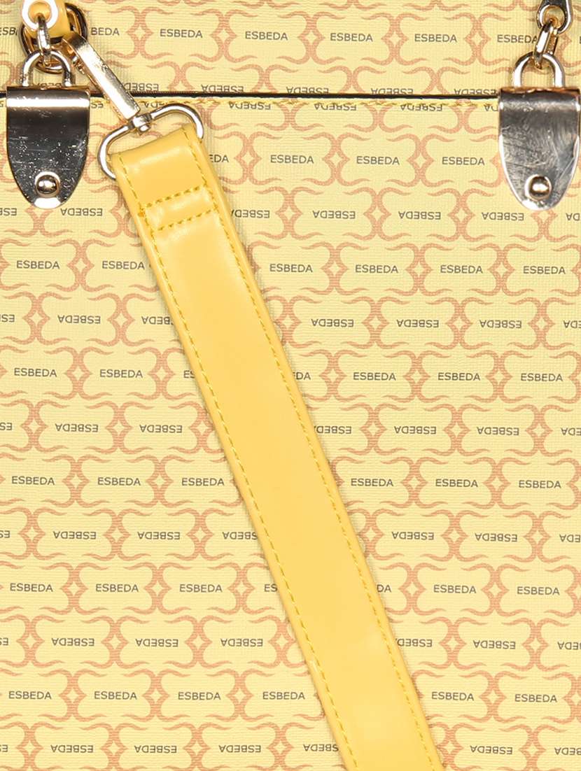 yellow leatherette (pu) handbag - 16238515 - Standard Image - 4
