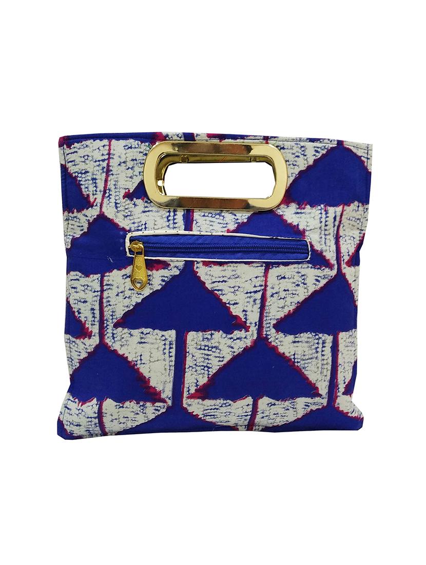 blue cotton ethnic shopping bag - 16238622 - Standard Image - 1