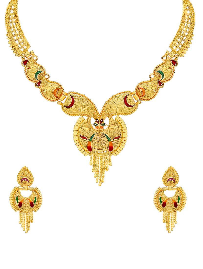 traditional original look choker necklace set for women - 16239666 -  Standard Image - 1