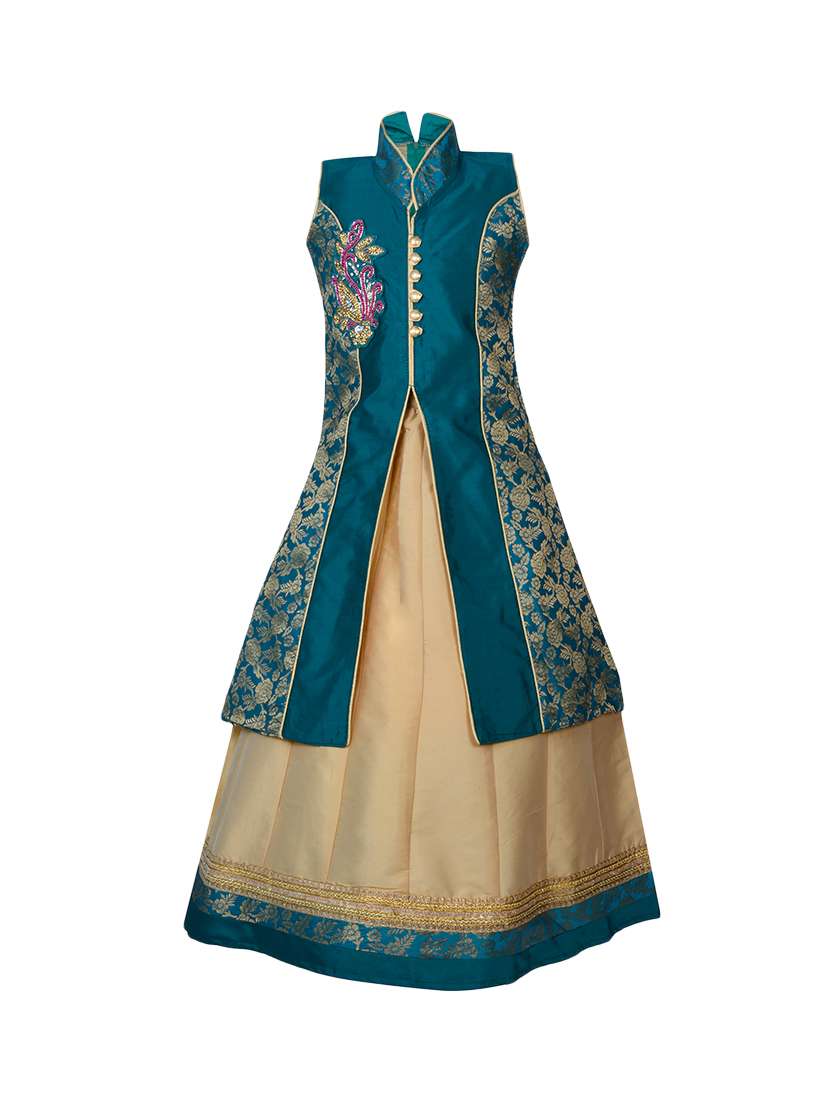 blue silk lehenga choli