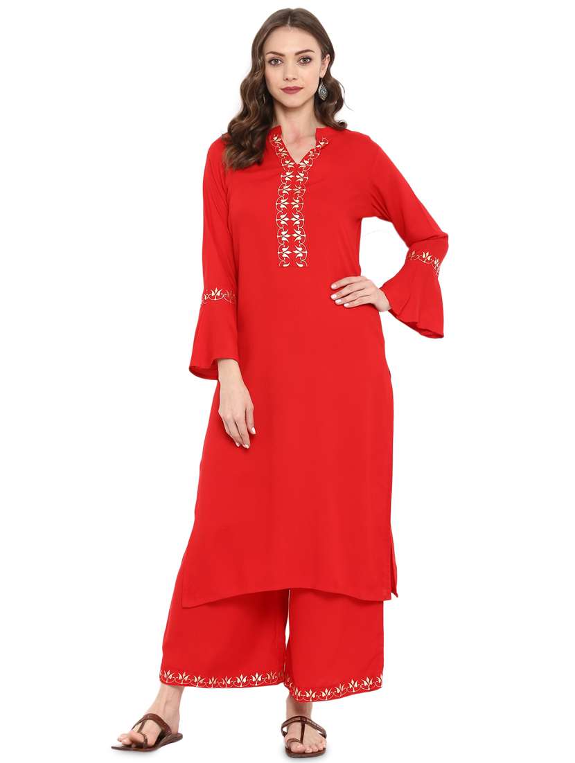 foil printed straight kurta