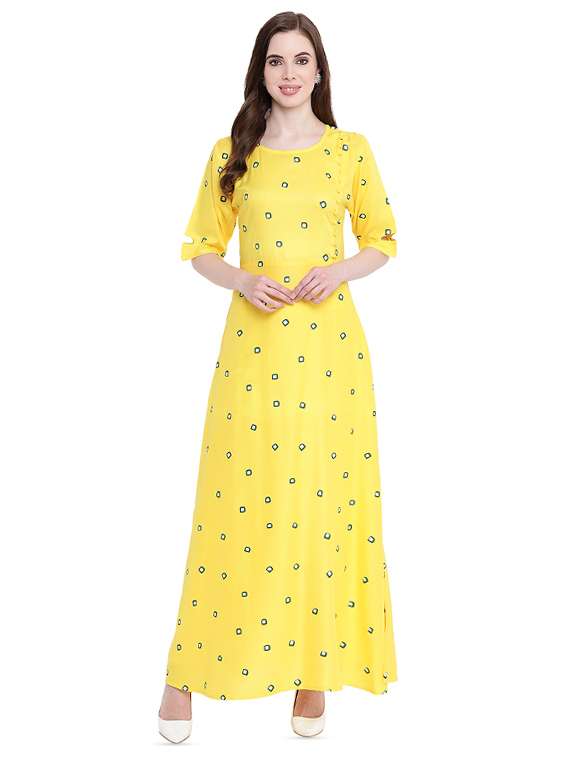 block printed flared kurta