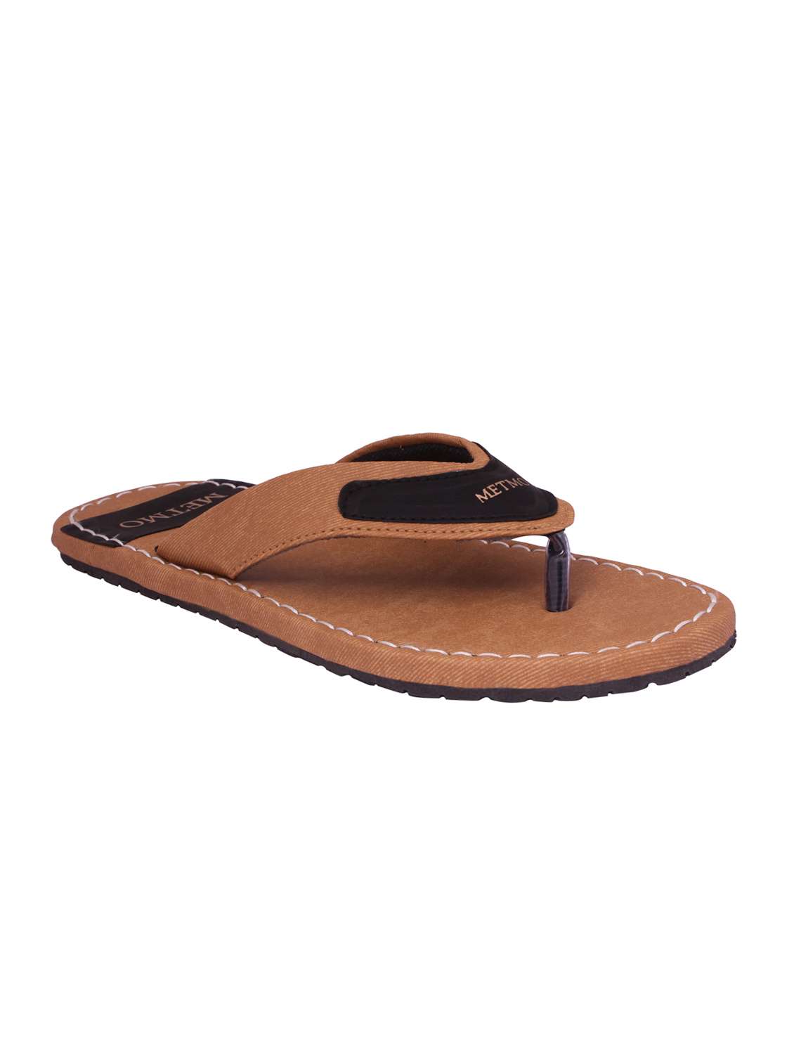 brown canvas toe separator slippers