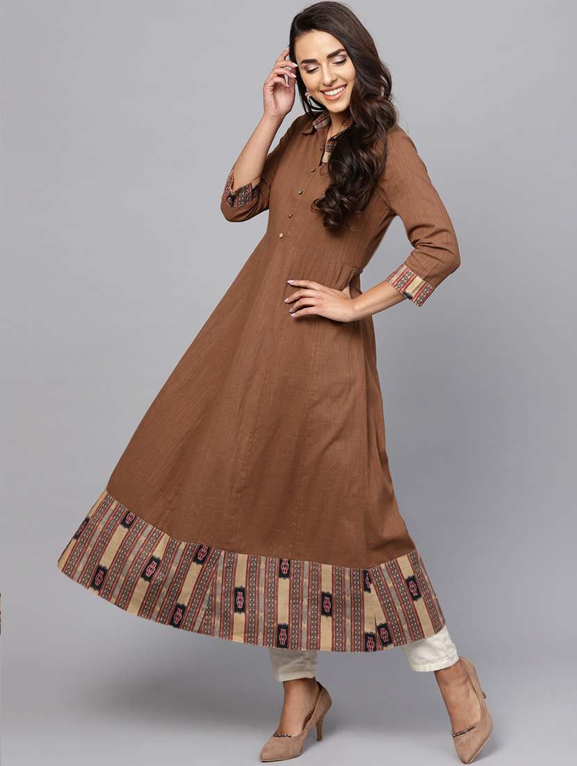 ikat printed anarkali kurta