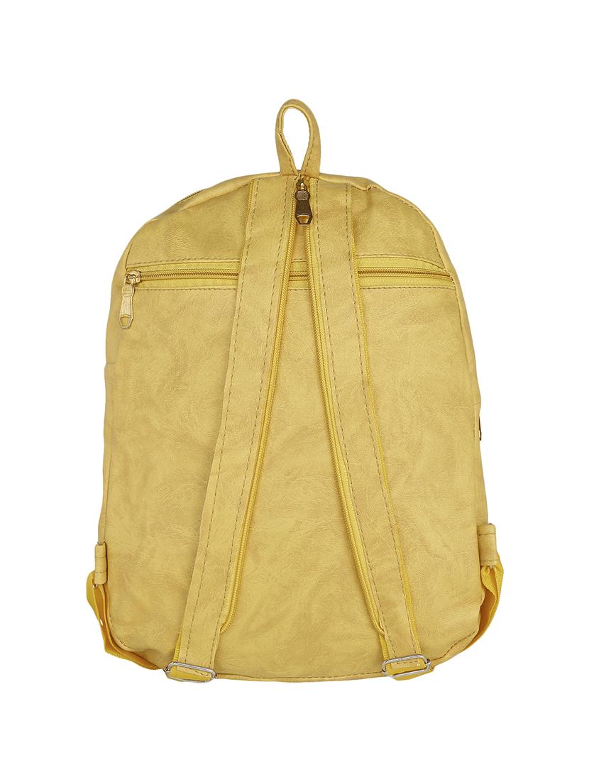 yellow leatherette (pu) regular backpack - 16245659 - Standard Image - 1