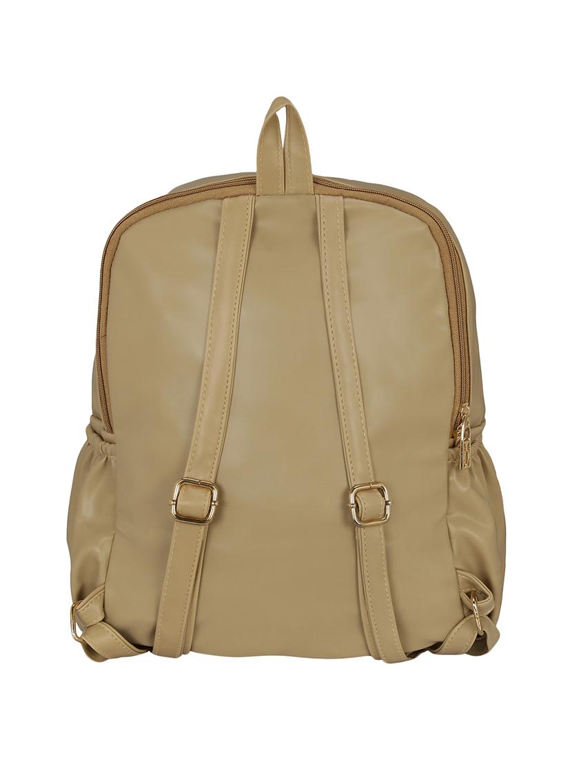 beige leatherette (pu) regular backpack - 16245661 - Standard Image - 1