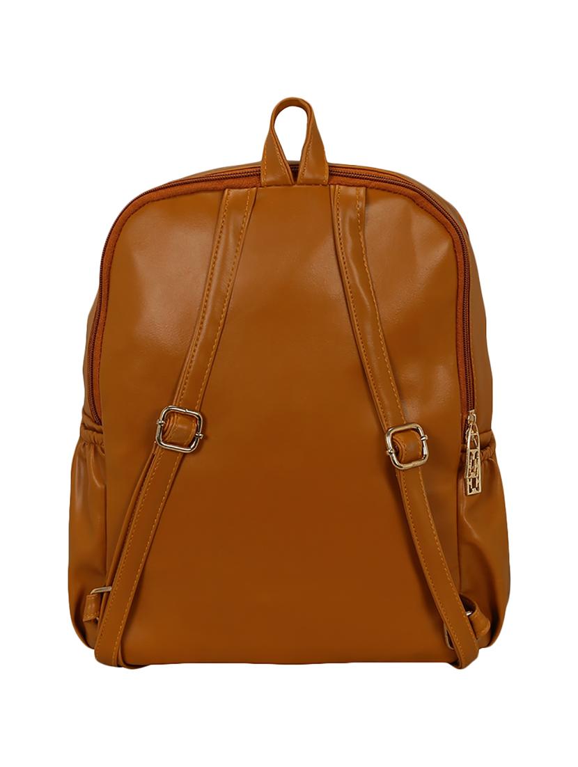 tan leatherette (pu) regular backpack - 16245670 - Standard Image - 1