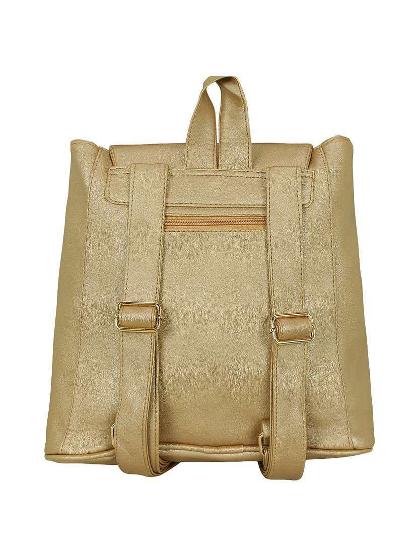 gold leatherette (pu) regular backpack - 16245671 -  Standard Image - 1