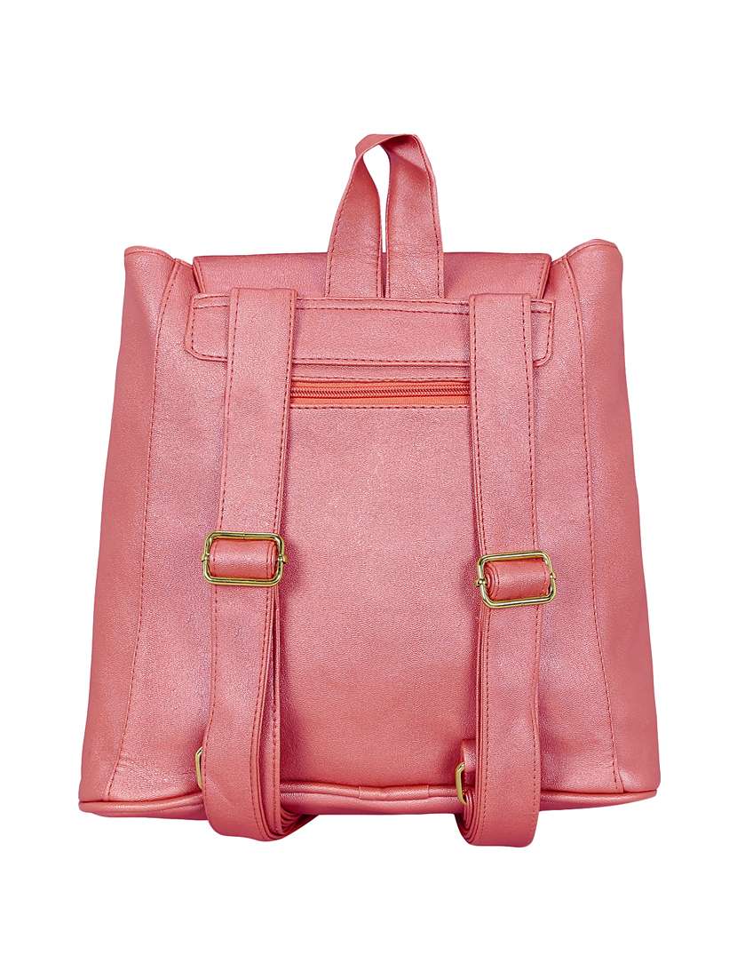 pink leatherette (pu) regular backpack - 16245673 -  Standard Image - 1