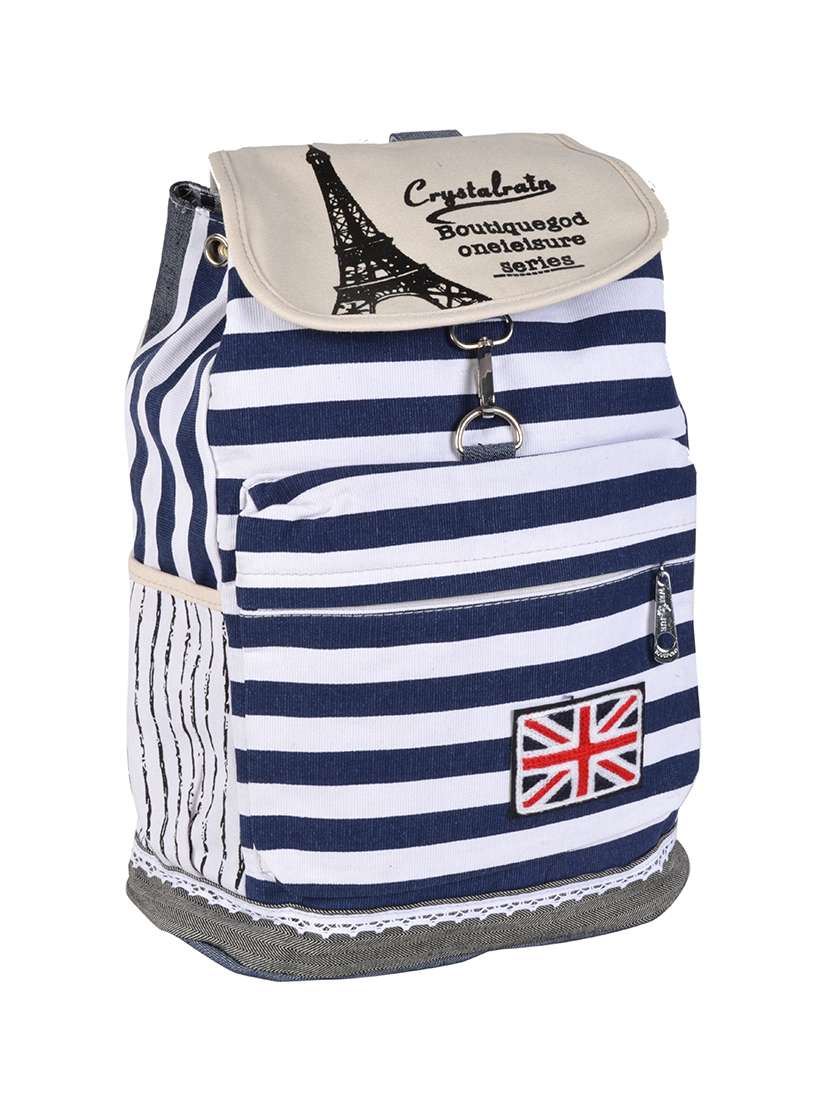 blue canvas regular backpack