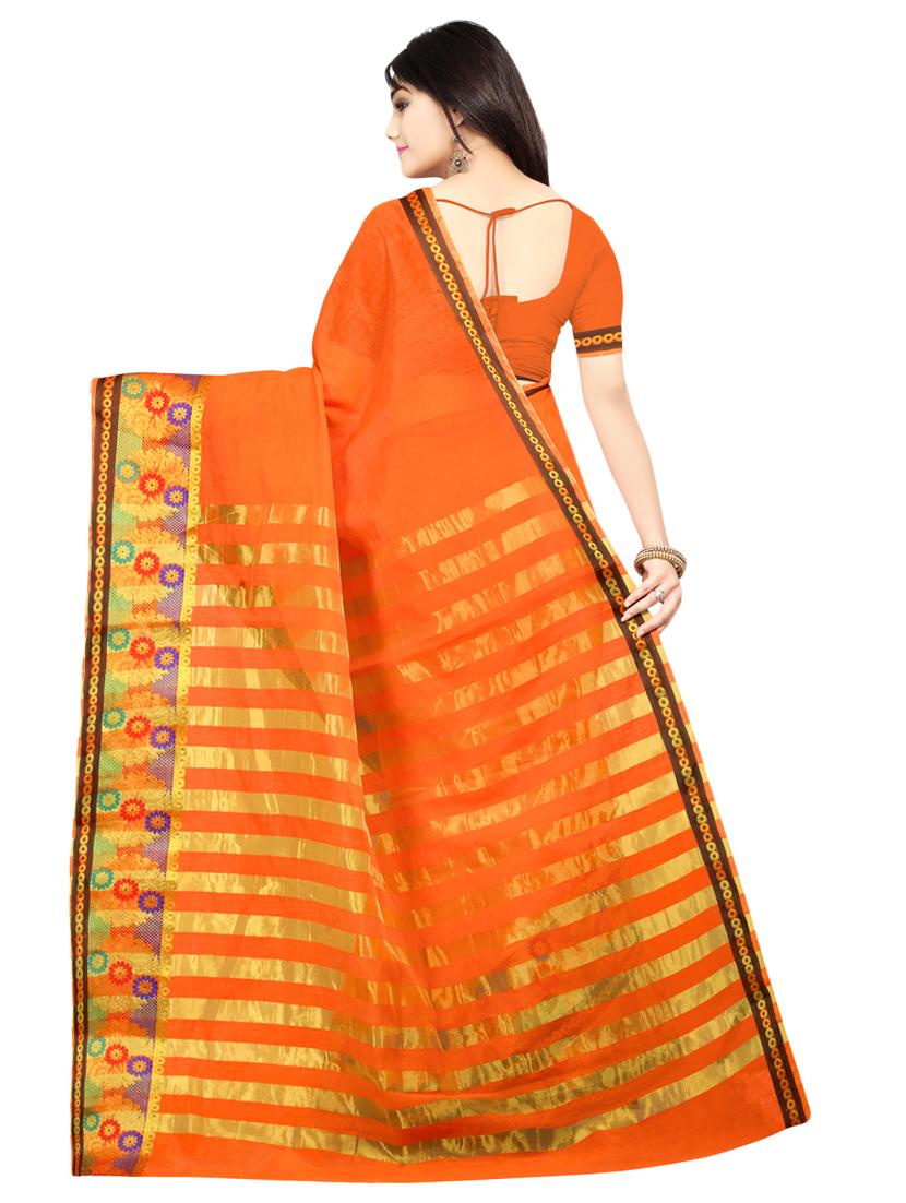 zari bordered banarasi saree with blouse - 16246073 - Standard Image - 1