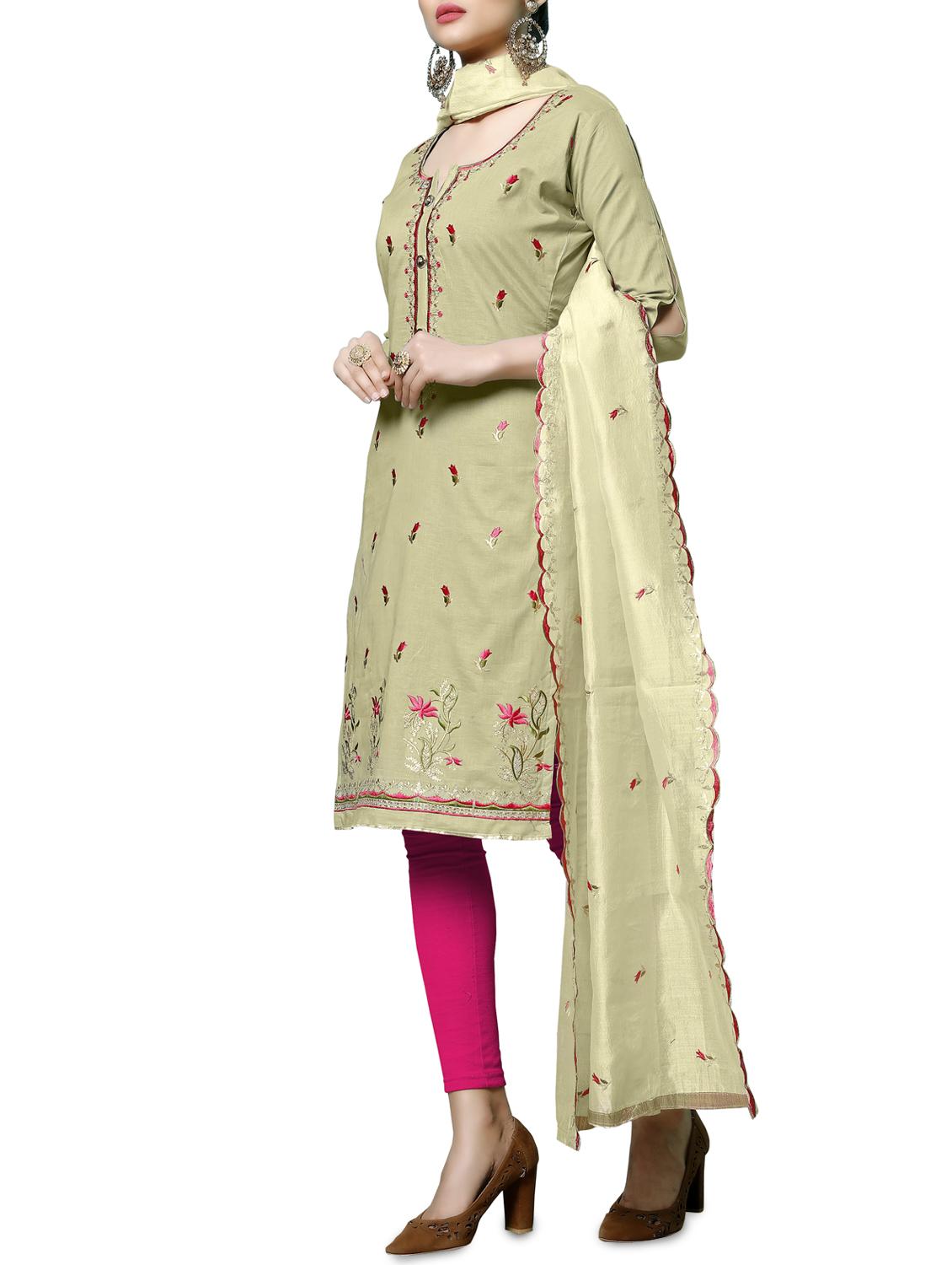 floral embroidered unstitched suit - 16246897 -  Standard Image - 1