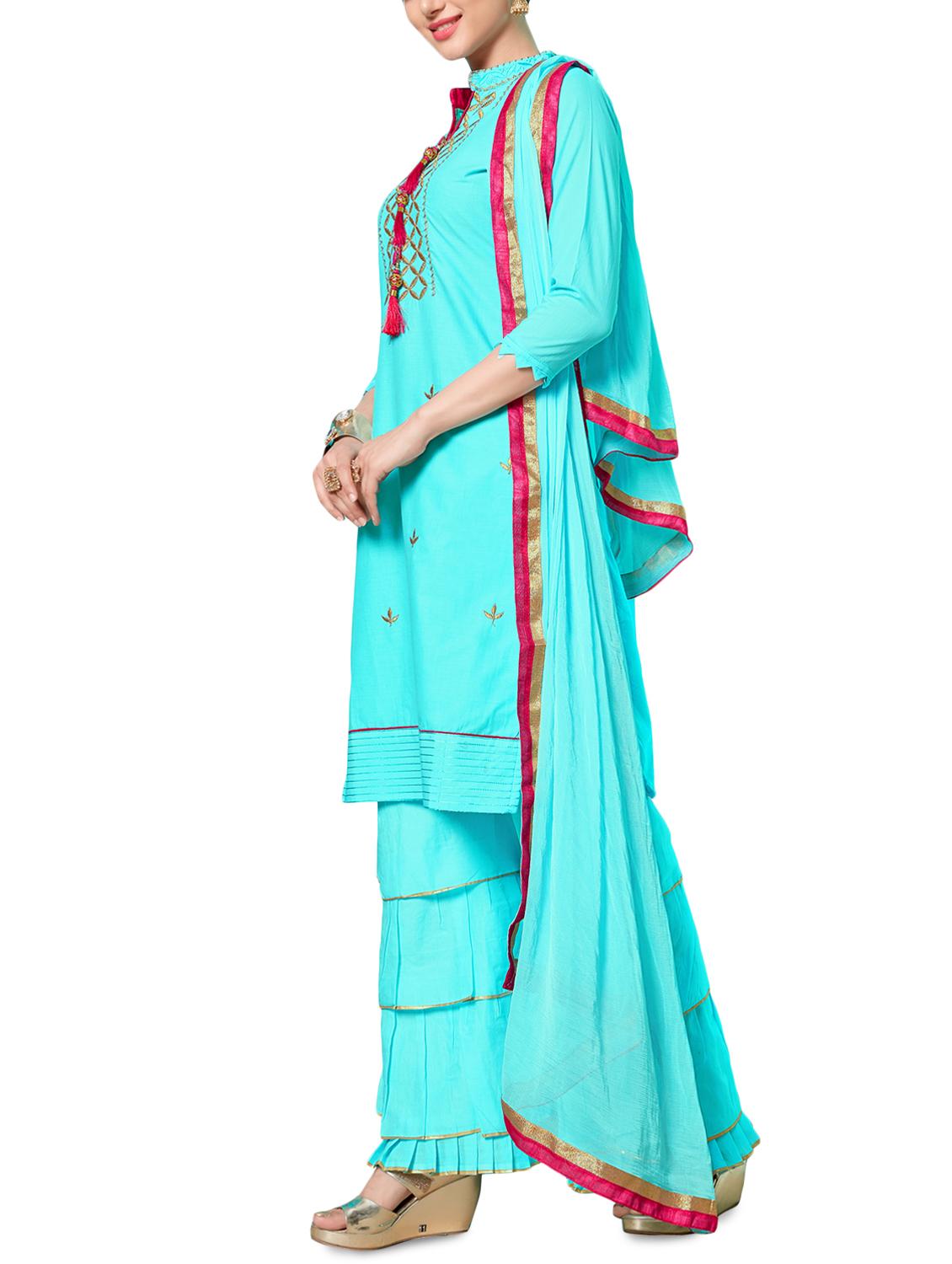 embroidered unstitched suit - 16246898 - Standard Image - 1