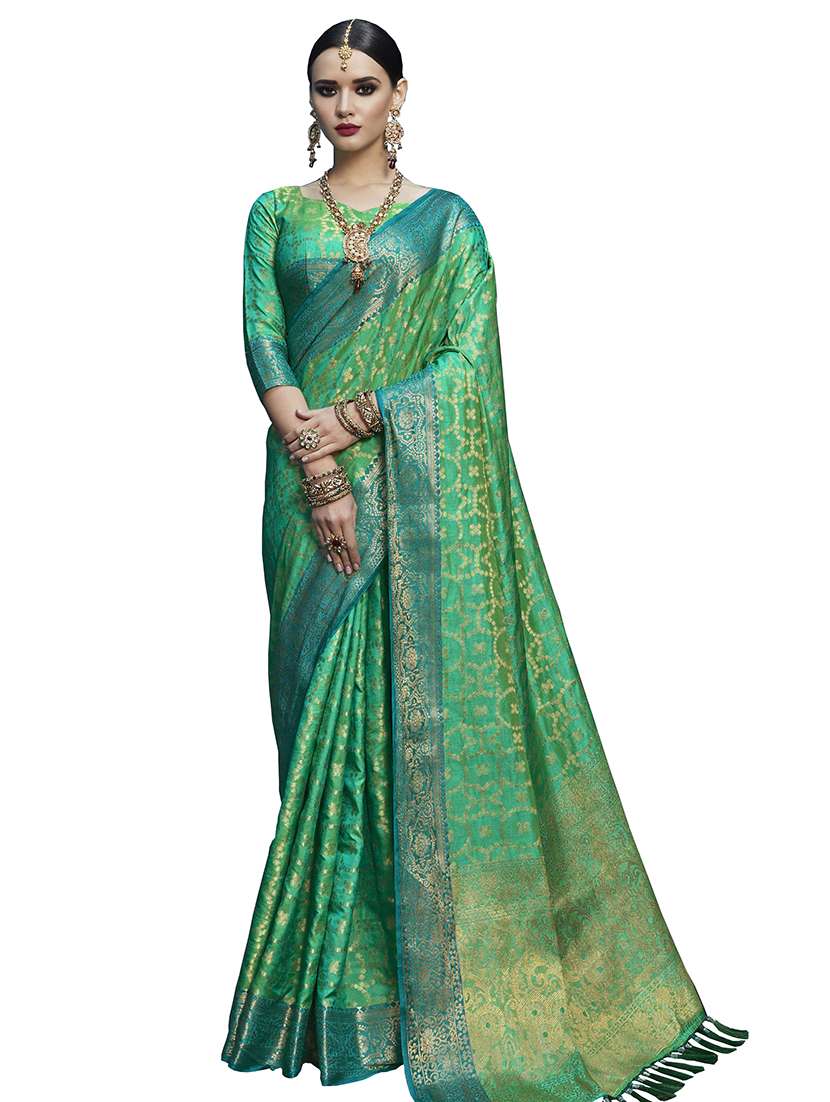 self-design banarasi saree with blouse