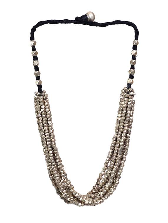 silver brass short necklace - 16251161 -  Standard Image - 1