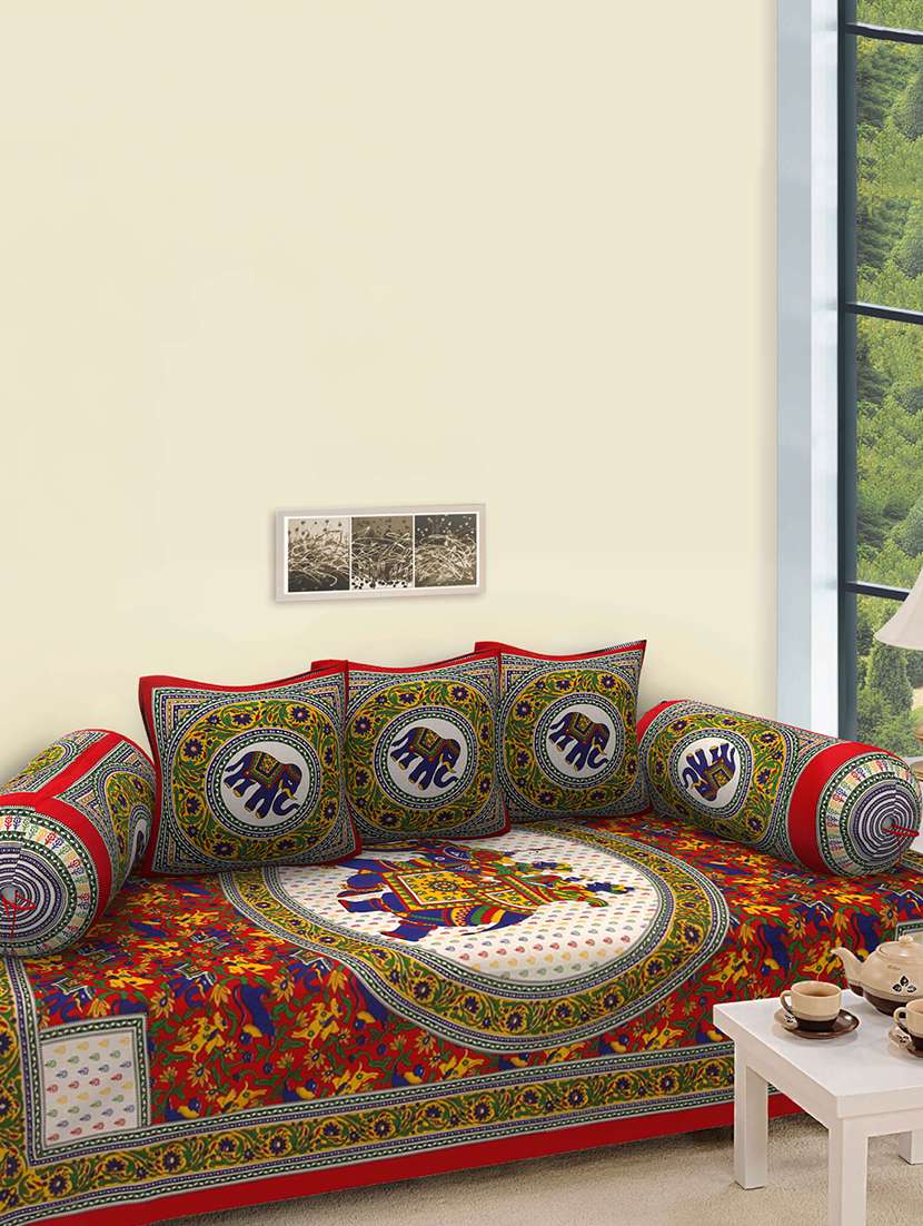 cotton printed diwan set(pack of 6)