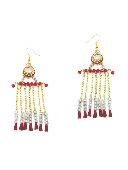 red metal chandellier earring - 16252344 -  Standard Image - 0