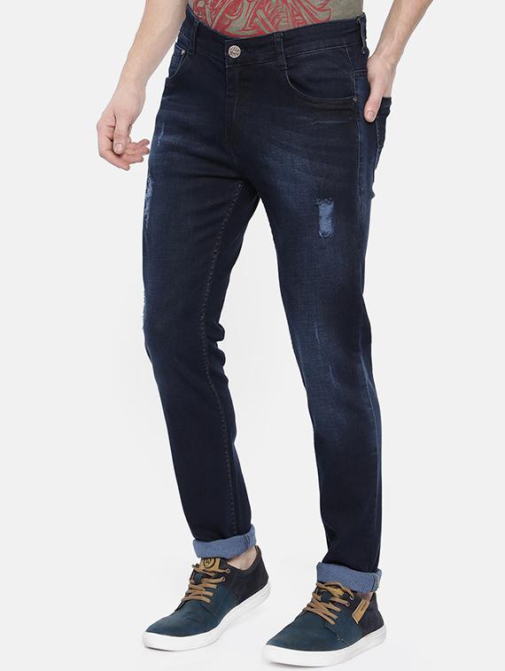 navy blue light washed ripped jeans - 16252612 -  Standard Image - 1