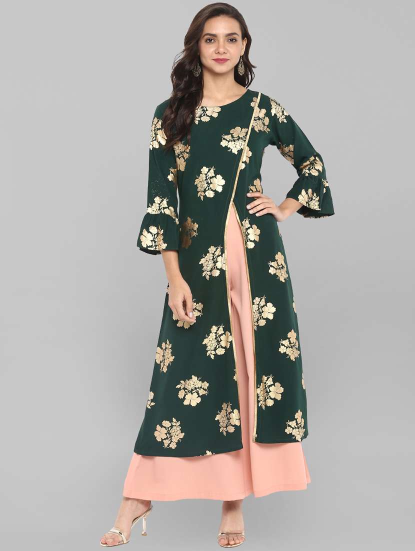 foil printed kurta palazzo set
