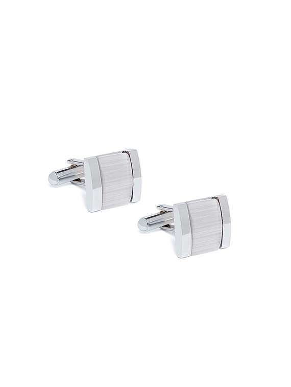 silver metal cufflink