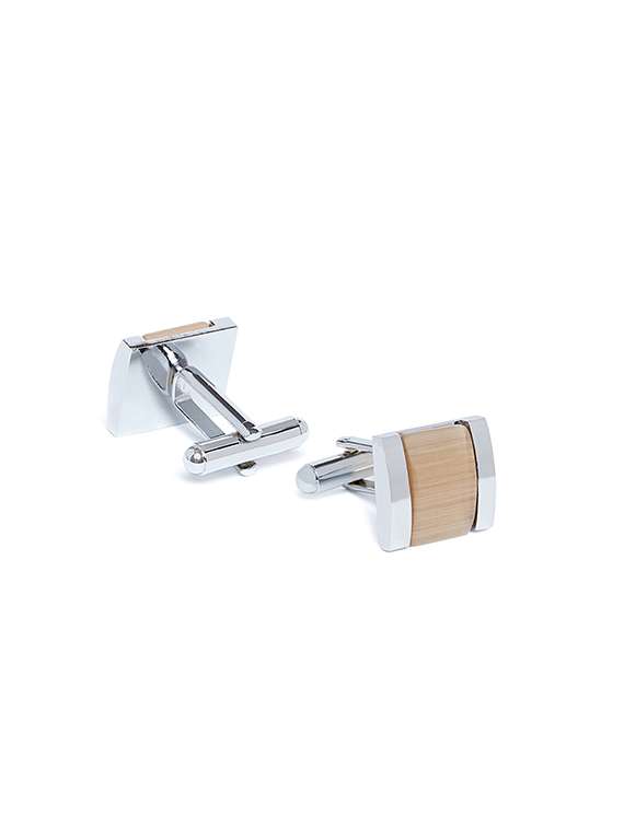 brown  metal cufflink - 16254776 -  Standard Image - 1