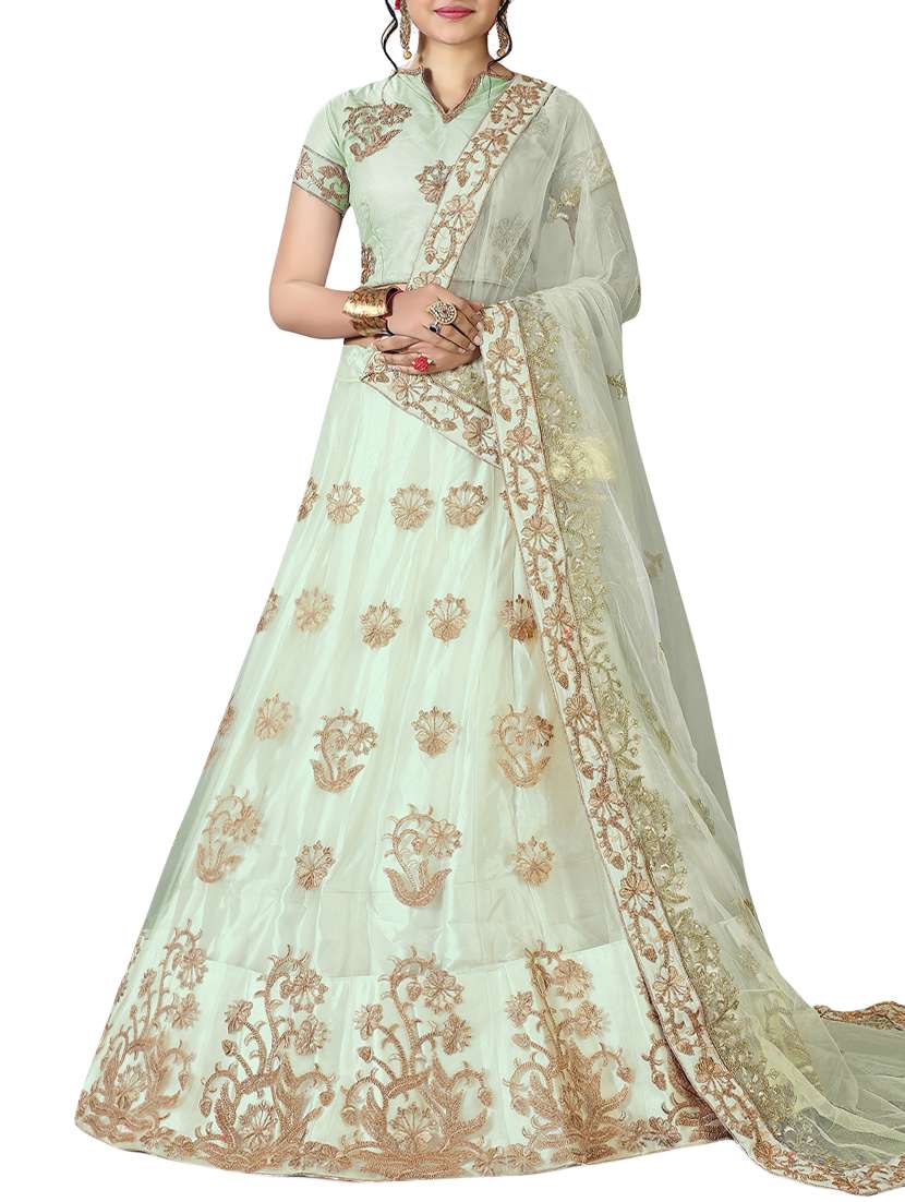 floral embroidered a-line lehenga