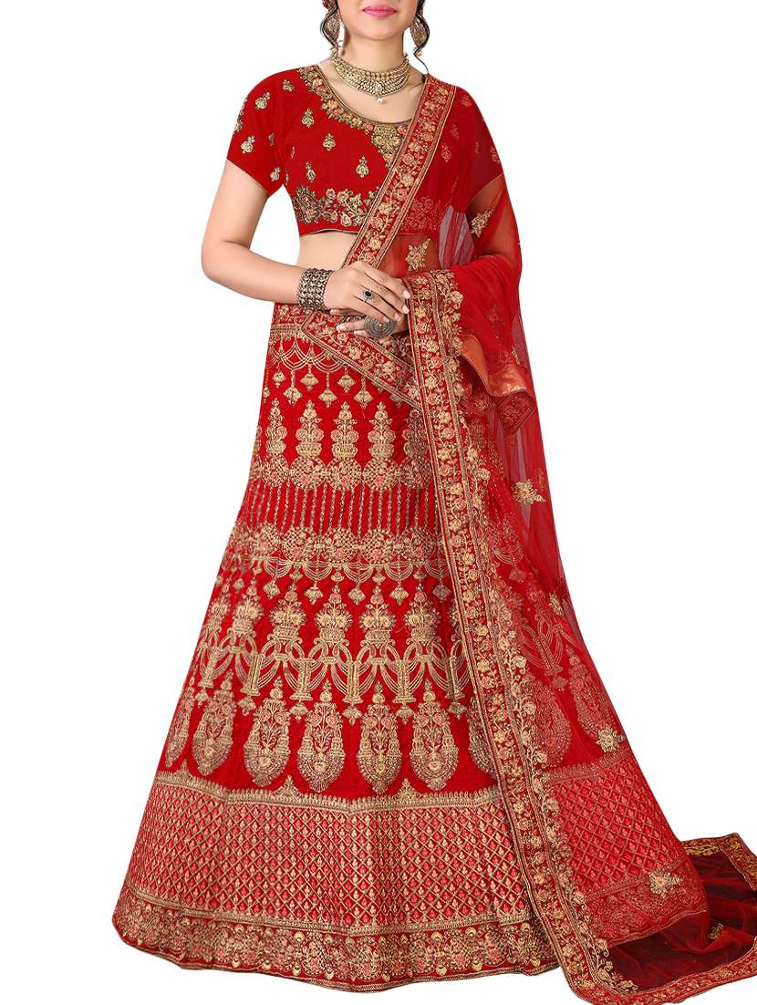 floral embroidered a-line lehenga