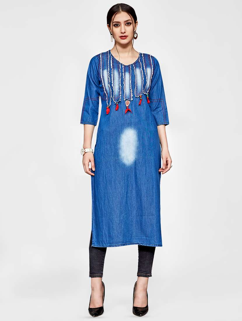 embroidered straight kurta