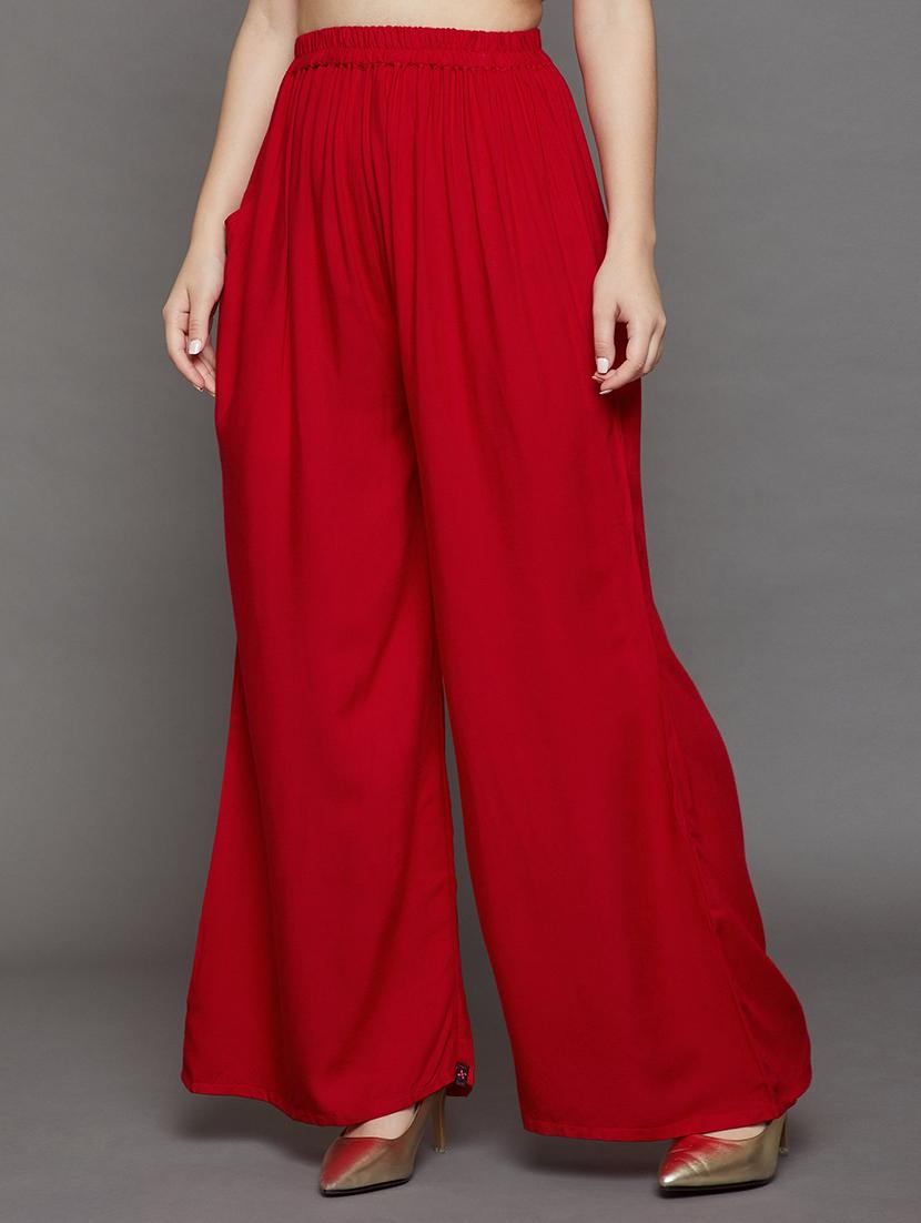 pocket detail solid palazzo - 16258872 - Standard Image - 1
