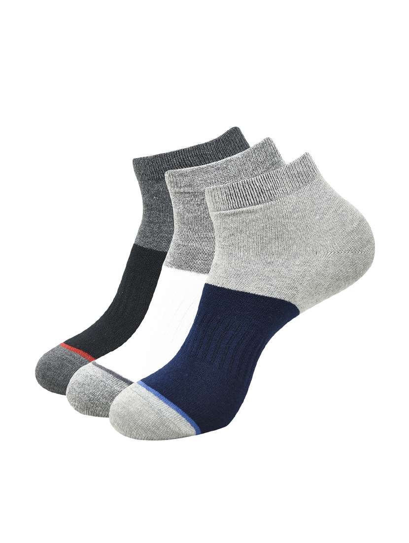 men pack of 3 color block ankle length sock