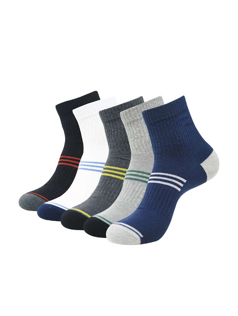 men pack of 5 printed above ankle length sock
