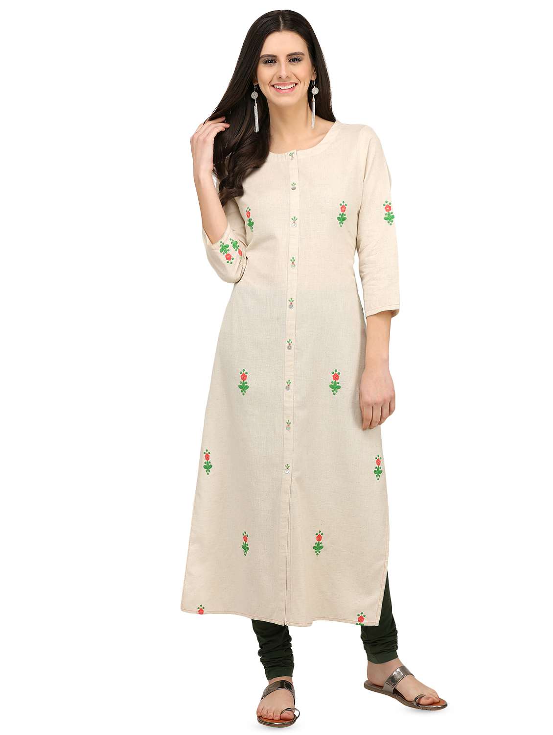 embroidered straight kurta